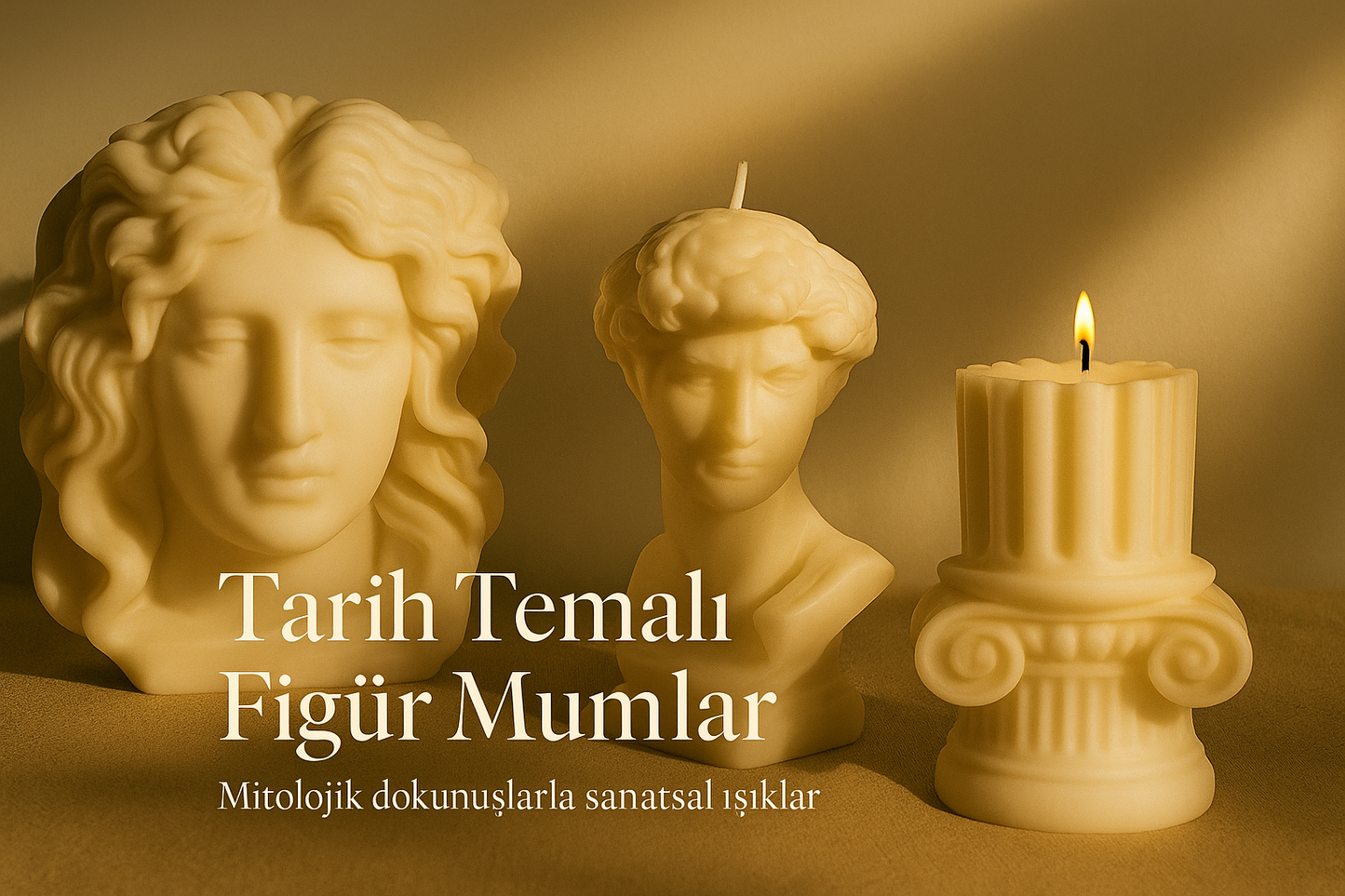 Medusa Figür Mum – Mitolojik Heykel Serisi - Dekoratif &Soya Mumu El Yapımı