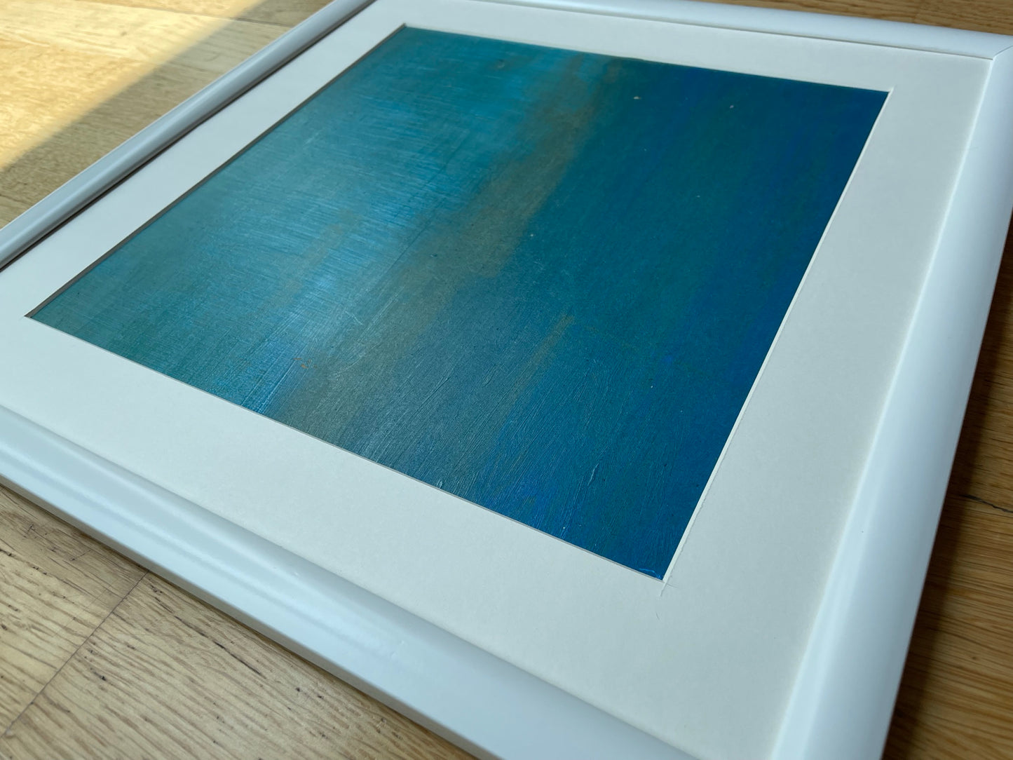 Ege Ruhu 1 – Hazır Çerçeveli Pouring Tablo 38 x 38 cm (26 cm Ahşap Panel)