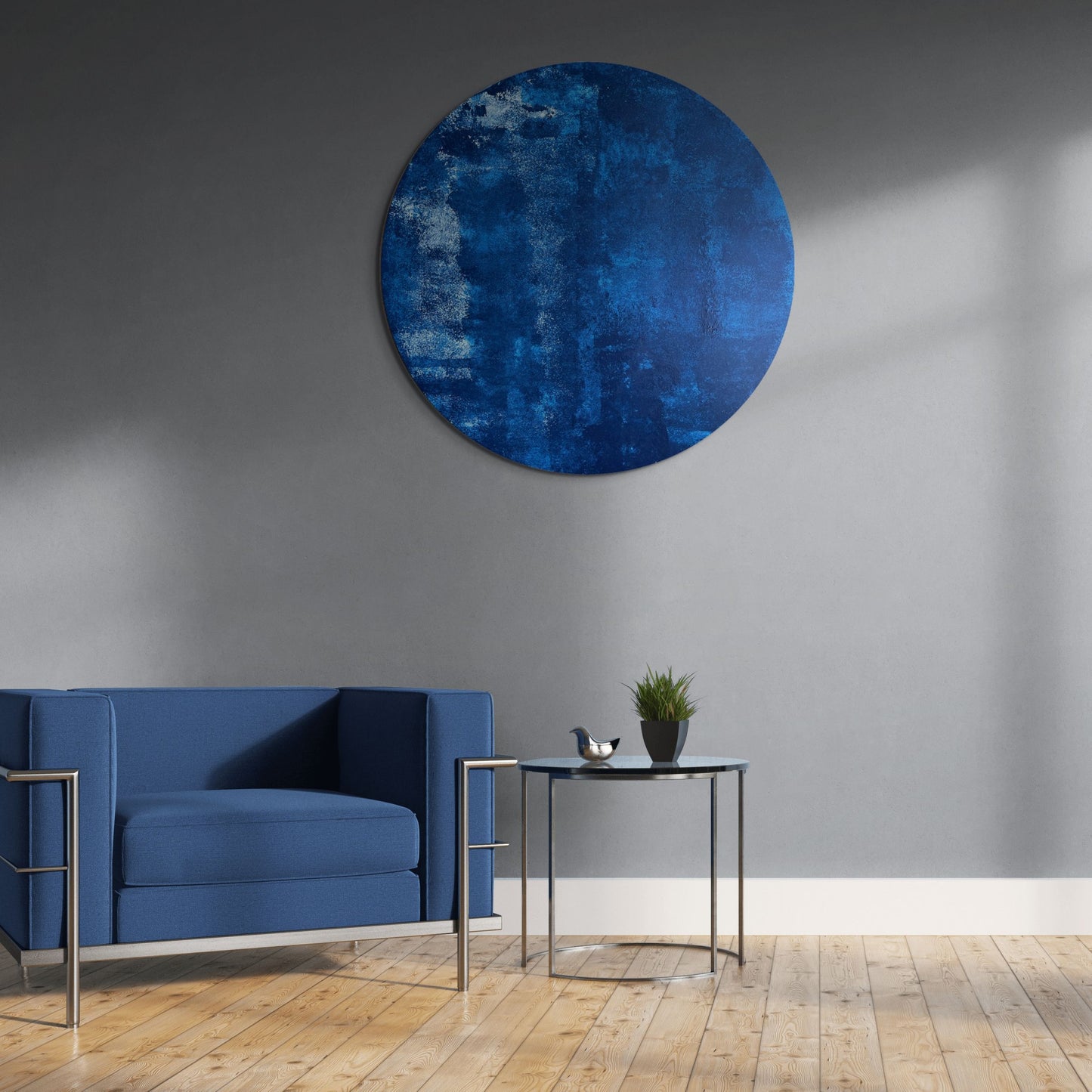 Gece Ege – Yuvarlak Akrilik Tablo 60 cm