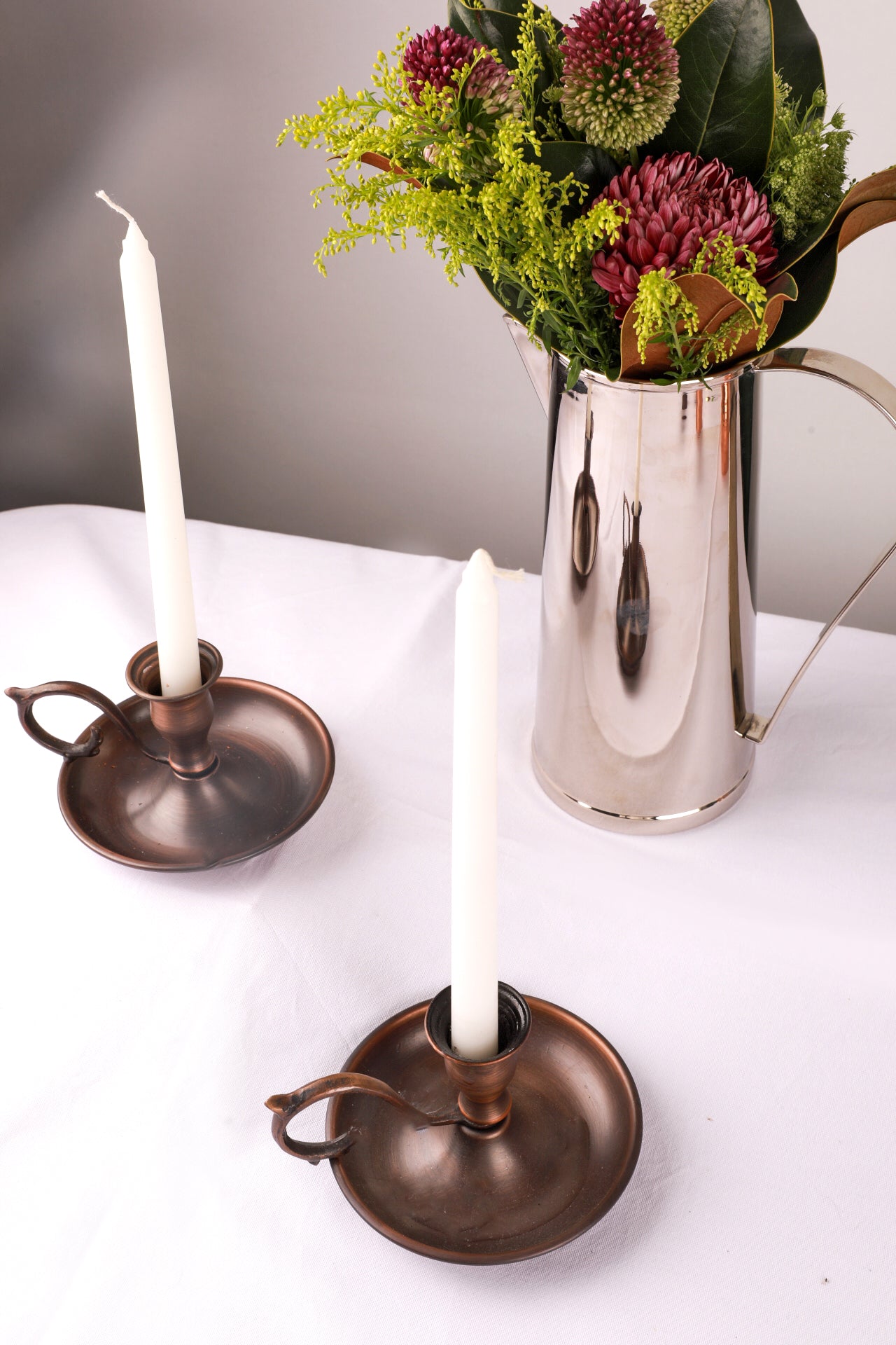 Lüks El Yapımı Oksit Bakır Mini El Şamdanı