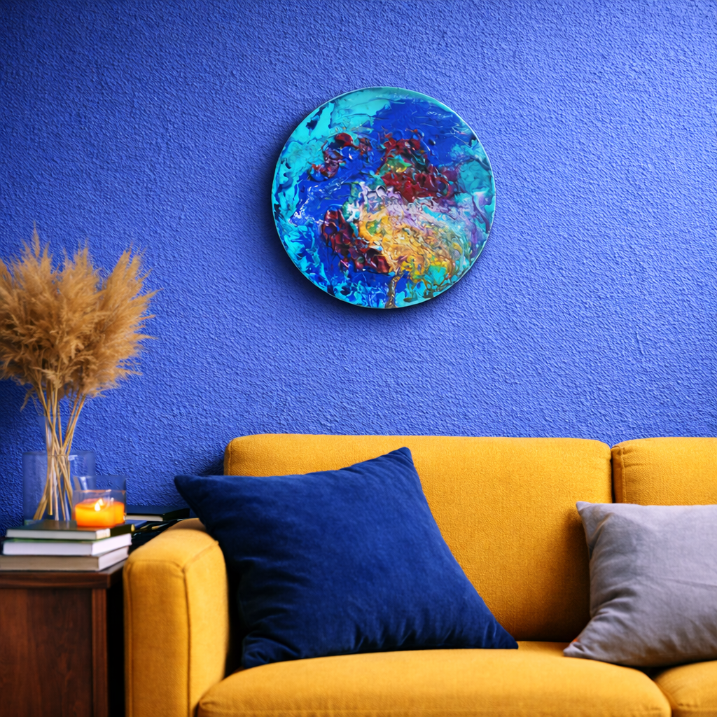 Kozmik Ada | Tekstürlü El Yapımı Yuvarlak Tablo | 33 cm | ES Artisan Studio