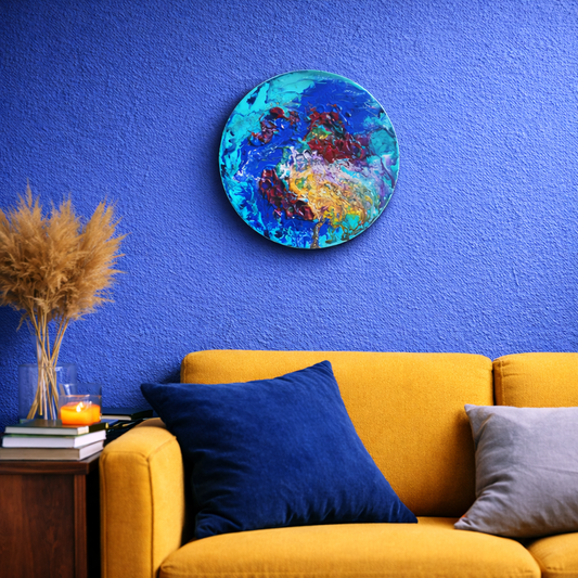 Kozmik Ada | Tekstürlü El Yapımı Yuvarlak Tablo | 33 cm | ES Artisan Studio