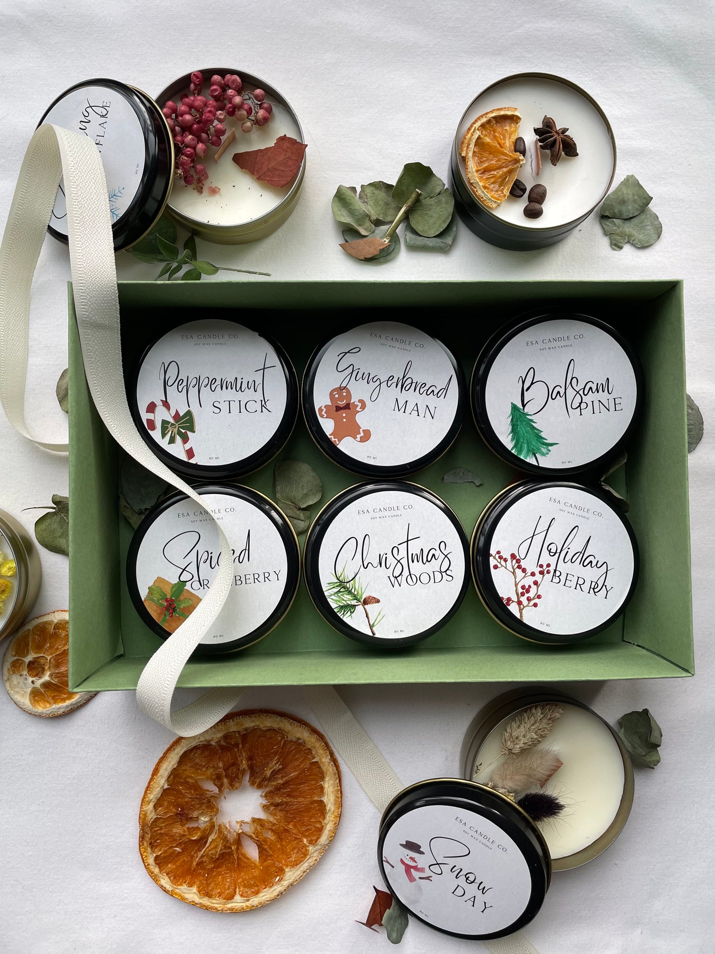 Özelleştirilebilir Metal Kapaklı Kutulu Mumlar