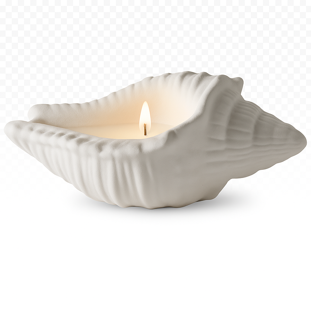 Atelier — Büyük Deniz Kabuğu İçinde Soya Mum| El Yapımı Minimalist Dekoratif Vegan Mum