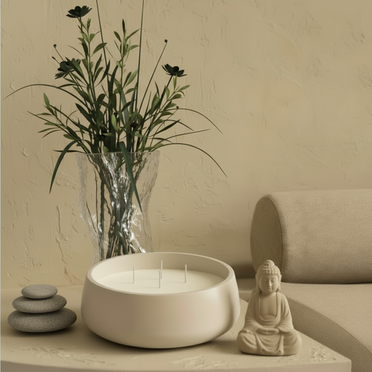 Atelier — Doğa Büyük Kase Mum – Pürüzsüz Dokulu Dekoratif Soya Vegan Mum