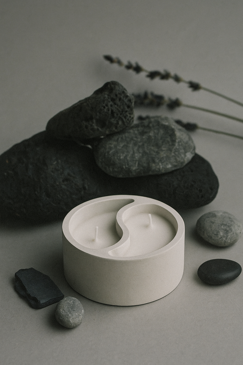 Atelier — Yin Yang İçinde Soya Mum| El Yapımı Minimalist Dekoratif Vegan Mum