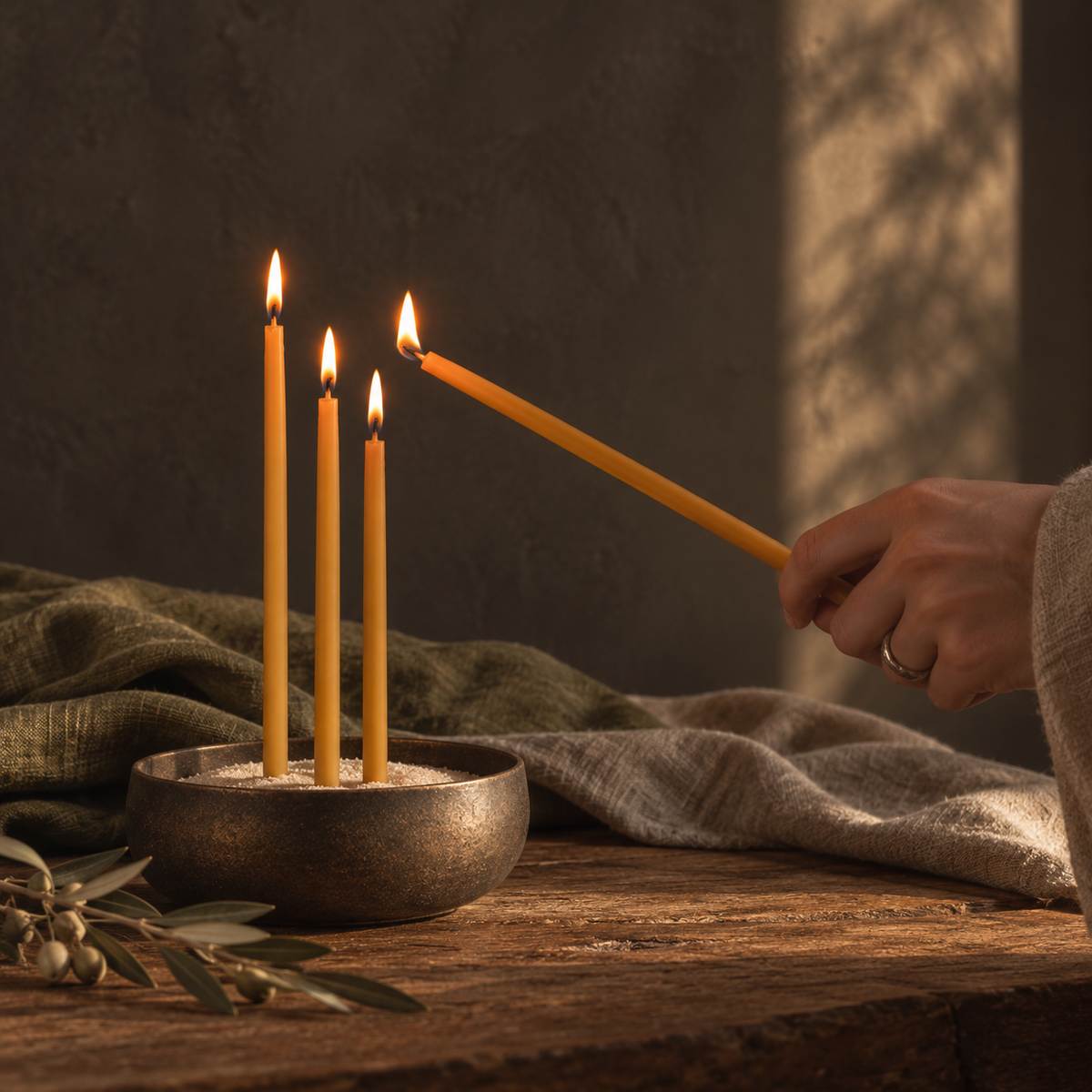 Balmumu Dilek Mumu – İnce Formlu Kilise, Niyet & Ritüel Mumu | ES Artisan Studio