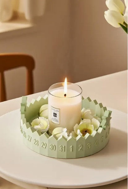 Atelier — Yılbaşı Geri Sayım Takvimli Yuvarlak Tepsi-Mumluk-Obje