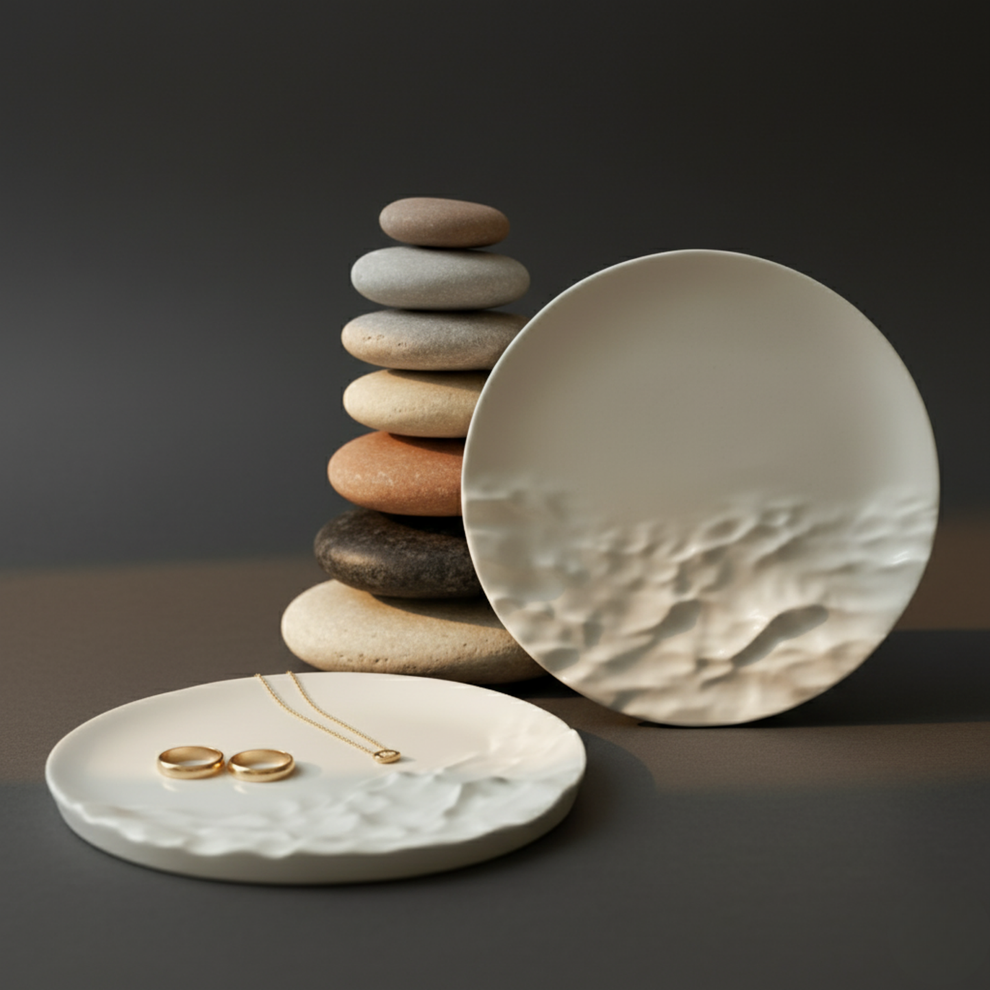 Atelier — Tek Tarafı 3 D Kabartma Dalgalı El Yapımı Minimalist Dekoratif Obje