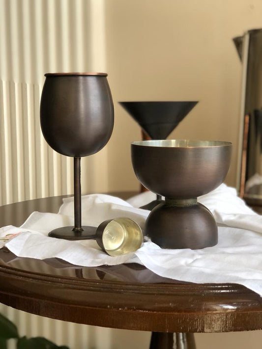 Lüks El Yapımı Okside Çift Taraflı Obje-Dondurmalık- Bowl