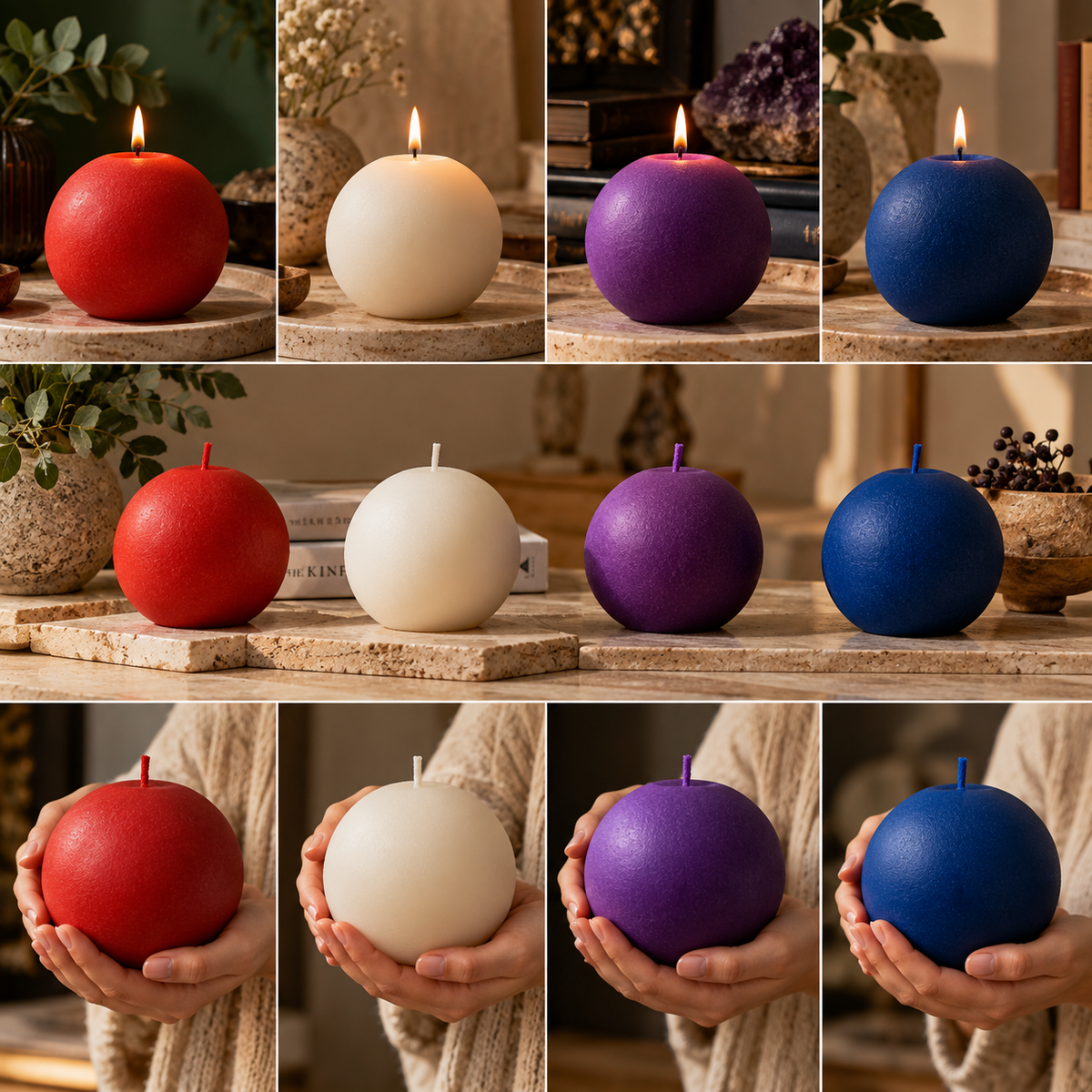 Küre-Top Mum – Dekoratif Mum | 10 cm