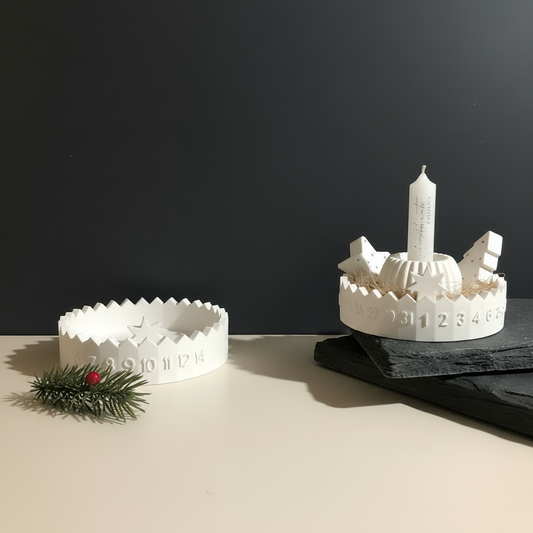 Atelier — Yılbaşı Geri Sayım Takvimli Yuvarlak Tepsi-Mumluk-Obje