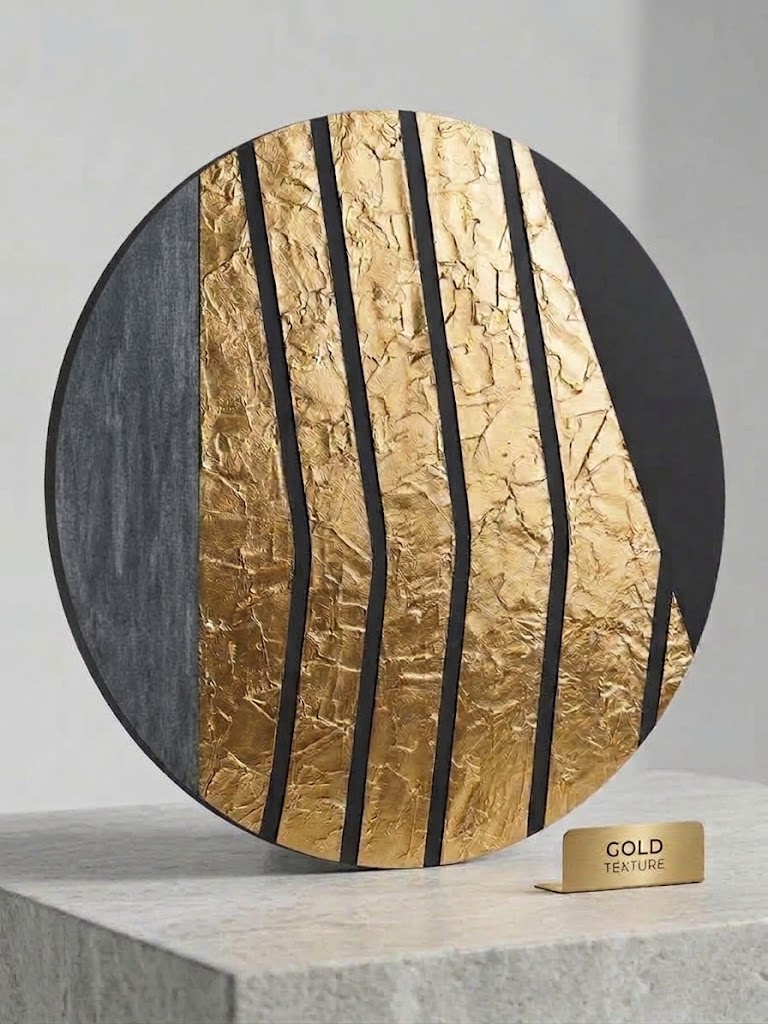 Altın Gece el yapımı gold soyut tablo