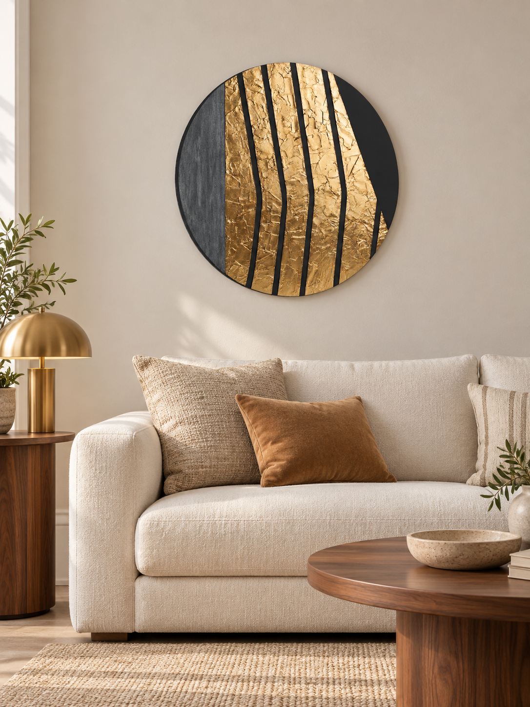 Altın Gece el yapımı gold soyut tablo