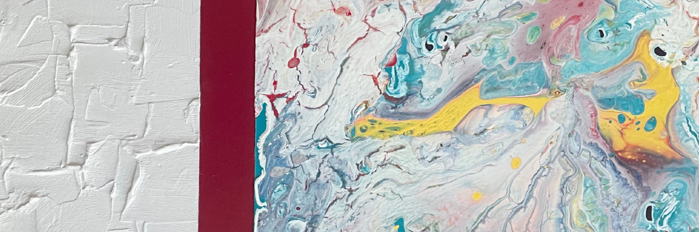 Eşik 1 – 50 cm Yuvarlak, Dokulu & Akrilik Pouring Mix Media Tablo, El Yapımı – Asılmaya Hazır