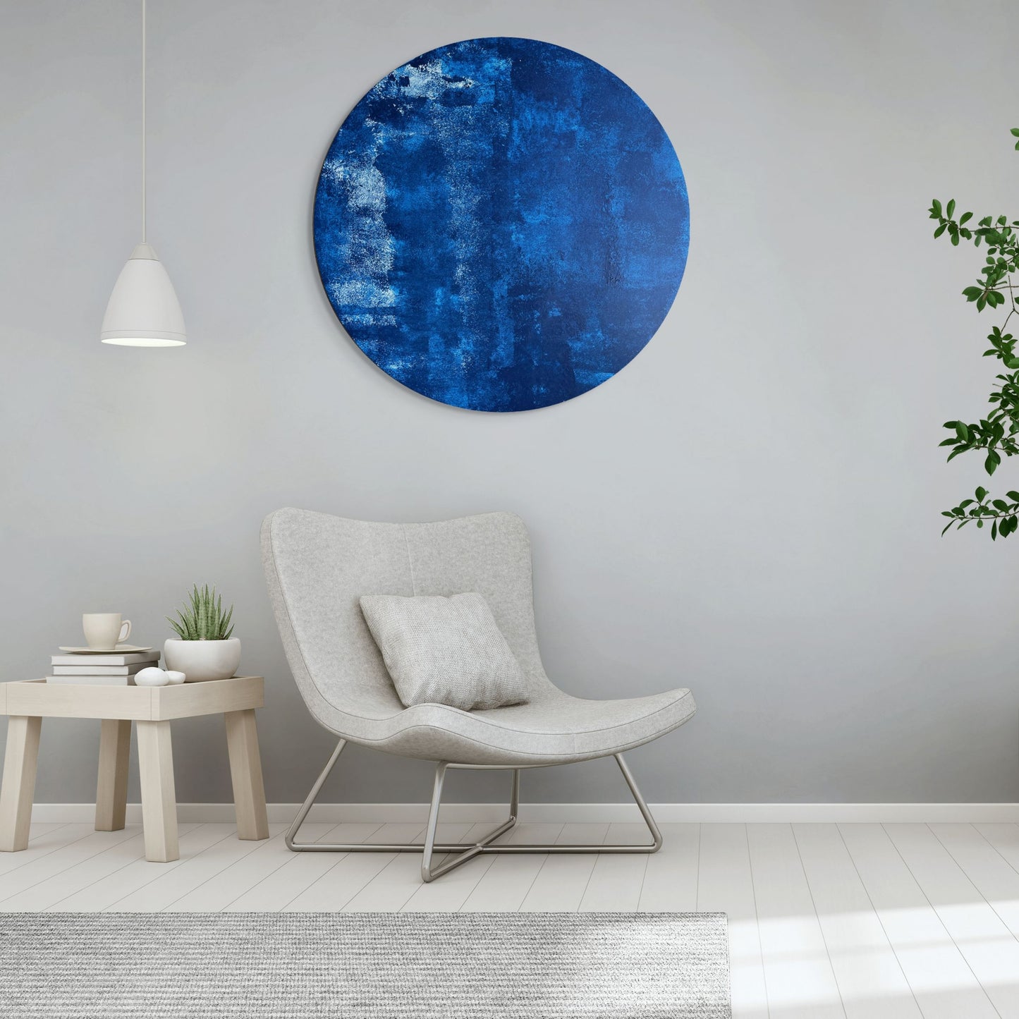 Gece Ege – Yuvarlak Akrilik Tablo 60 cm