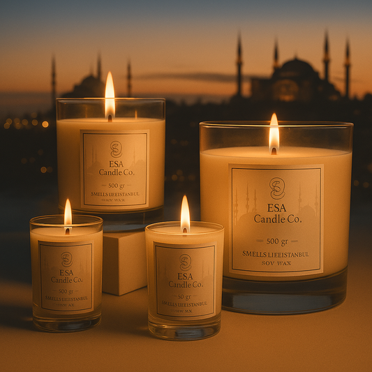 Sade Serisi – 500 g El Yapımı Cam Mum Koleksiyonu -  %100 Soya Wax & Minimal Tasarım