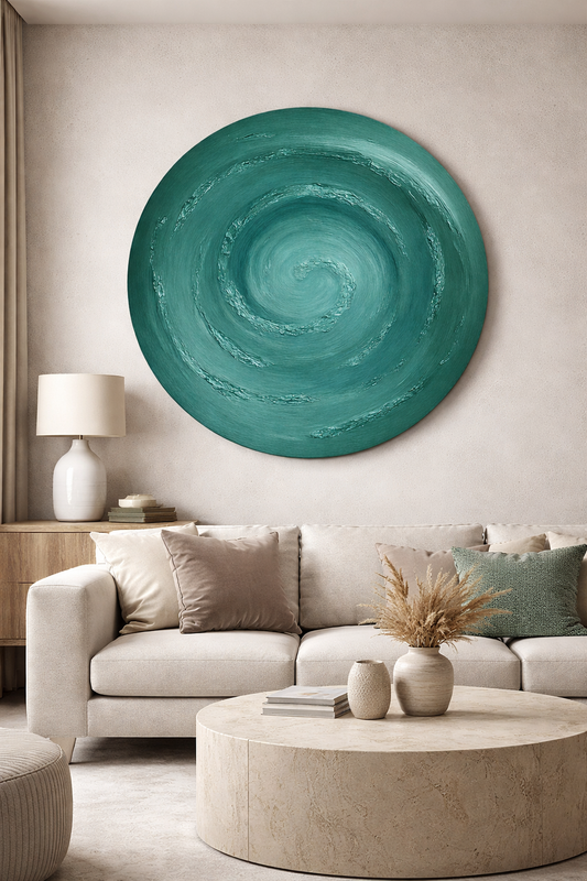 Girdap – Signature Edition (100 cm) Yuvarlak Dokulu El Yapımı Tablo | ES Artisan Studio